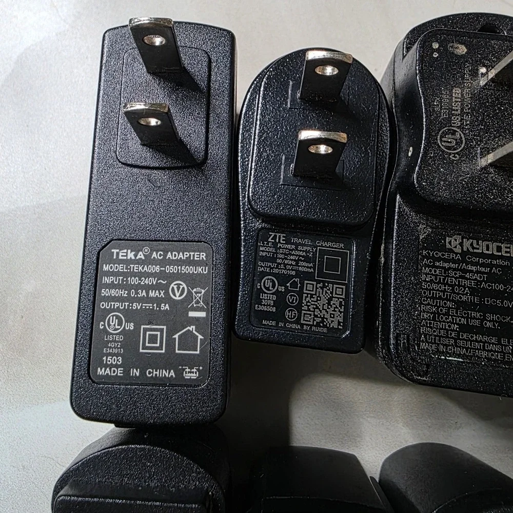 10 USB Wall Charger Adapters 3 Cables‎ Huawei Kyocera ZTE Schok UMX Mixed W4